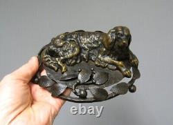 Chien. Cavalier King Charles Bronze Art Déco