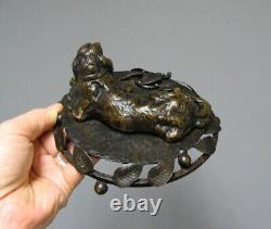 Chien. Cavalier King Charles Bronze Art Déco