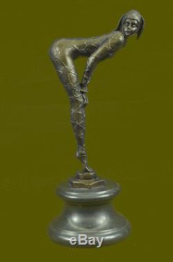 Chiparus Bronze Rare Signé Sculpture Art Déco Danseur Figurine en Bronze Coulé