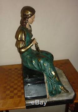 Chryséléphantine Femme Art deco CIPRIANI (Menneville) statue sculpture