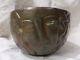Coupe art déco en céramique décors masques patine bronze par Cazaux