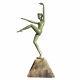 Danseuse nue bronze patine verte 1930 Art déco