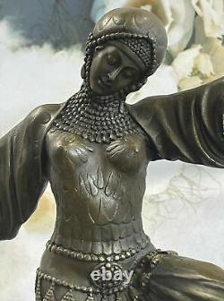 Demetre Chiparus Égyptien Danseuse Bronze Sculpture Signée Art Déco D. H