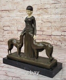 Dimitri Chiparus Amis Toujours Sculpture Art Déco Bronze Et Marbre Figurine