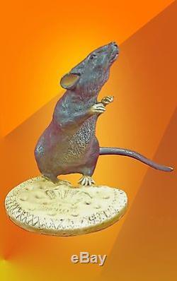 Exclusive Art Deco, Mouse Biscuit Bronze Statue Bergman Figure Animal Figurine