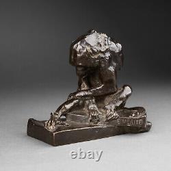 Edouard PAUL MERITE (1867-1941) Singe assis Bronze Art Déco