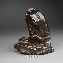 Edouard PAUL MERITE (1867-1941) Singe assis Bronze Art Déco