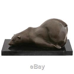 Eisbären Tier Figur Bronze Art Deco Signatur Stempel Bronze Tierfigur Bär müde