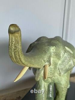 Elephant Irenee Felix Rene Rochard Art Deco Bronze Patine Verte M813