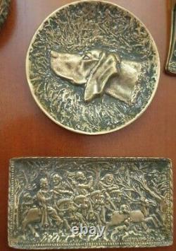 Exceptionnel collection en bronze Art déco Max Le Verrier 7 pièces Rare Divers