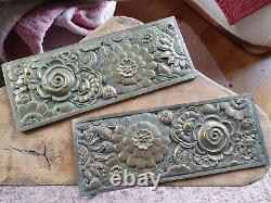 Exceptionnelle plaque d'ornement décoration bronze art déco (2)