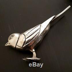 F. H DANVIN Paire d'oiseaux en bronze argenté ART DECO. Serre-livre