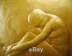 Femme nue assise Rome 1913 Raoul Benard Susse Frères sculpture art déco 4kg 32cm