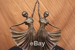 Figurine Statuette Danseuse Signé Chiparus Déco Art Bronze Marbre Vintage
