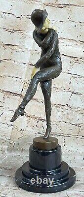 Français Bronze Art Déco Style Art Nouveau Femelle Sculpture Demetre H Chiparus