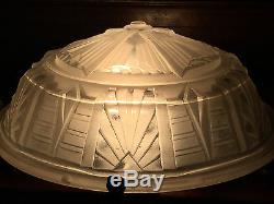 Grande Lampe Art Deco Aux Moulins Fer Forge Et Vasque Moule-presse 1930 Muller