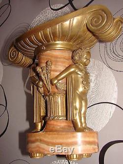 Garniture ancienne bronze et marbre époque Art Déco 1930 Vide poche (pendule)