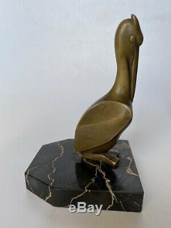 Georges Henri Laurent Paire De Serre Livres En Bronze Pelican Art Deco Bookends