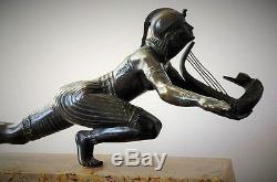 Grand bronze Art Déco danseur égyptien signé G. Poitvin et numéroté /ca 1930