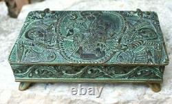 Grand coffret en bronze signé max le verrier linteau de st genis des fontaines