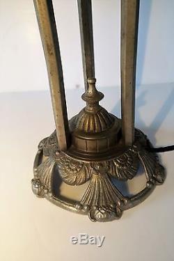 Grande LAMPE Art Déco bronze vasque verre pressé MULLER dlg Sue et Mare