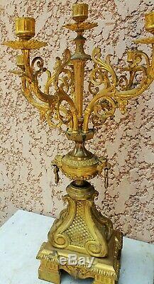 Grande Pendule + Garniture Style Louis XV Rocaille / Bronze Dore / Epoque 19°