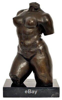 HUGE 6.8kg Bronze Female Bust Torso Abstract Art Deco Style Private Collection