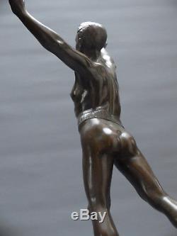 Henry Fugere 1872 1944 Athlete Sculpture Bronze 1930 Sport Nu Masculin Art Deco