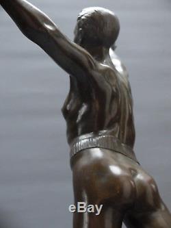 Henry Fugere 1872 1944 Athlete Sculpture Bronze 1930 Sport Nu Masculin Art Deco