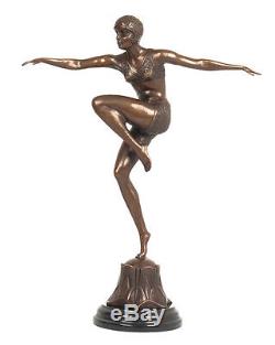 Hot Cast Bronze Art Deco Con Brio Lady Statue Sculpture F Preiss