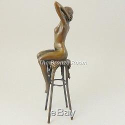 Hot Cast Bronze Nude Awakening Art Deco Figurine by DH Chiparus (1886-1947)