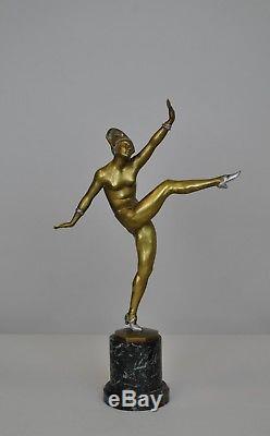 J P Morante, High Kick, Bronze Signé, Art Deco XXème Siècle
