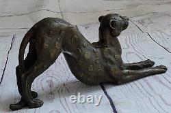 Jaguar Panthère Léopard Cougar Guépard Grand Chat Art Déco Bronze Sculpture
