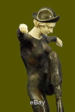 Jeune Fille Danseuse Fait à la Main Chiparus Art Déco Bronze Sculpture Statue