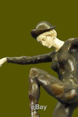 Jeune Fille Danseuse Fait à la Main Chiparus Art Déco Bronze Sculpture Statue