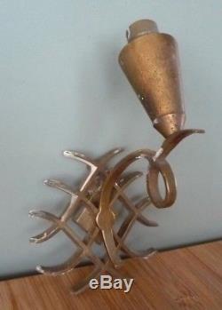 Jules Leleu paire d'appliques art deco en bronze doré