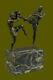 Kickboxing Bronze Sculpture Boxers Sport Trophy Marbre Base Art Déco Figure Deal