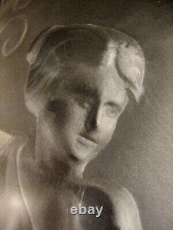 L. B. & Val Saint-lambert Applique Art Déco En Bronze Nickelé Et Plaque 1930