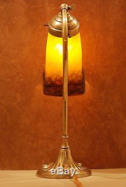 Lampe Art Deco En Bronze. Tulipe Signèe Muller Frères Lunéville. (daum, Galle)