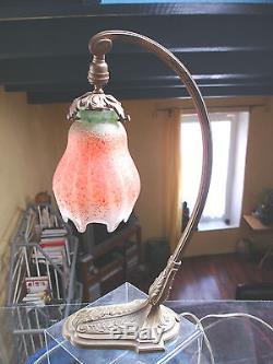 Lampe En Bronze Signe C. Ranc Et Pate De Verre Art Nouveau Non Signée