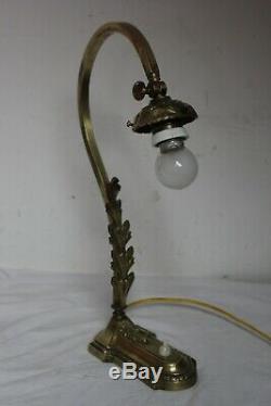 Lampe Art Deco Bronze Pour Pate De Verre Muller Daum Schneider Lustre