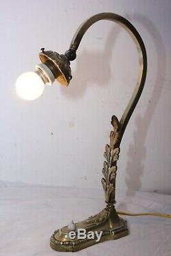 Lampe Art Deco Bronze Pour Pate De Verre Muller Daum Schneider Lustre