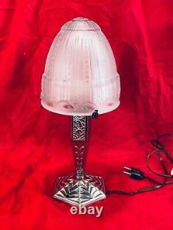 Lampe Art Deco Muller Freres Luneville Bronze Argente