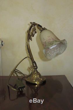 Lampe Bronze Art Nouveau Art Deco Tulipe Pate De Verre Lamp Shade Art Glass