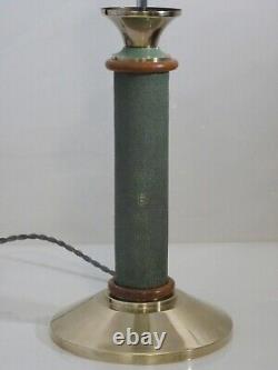 Lampe De Bureau Ou Salon Art Deco Galuchat Bronze & Laiton Estampille A. G