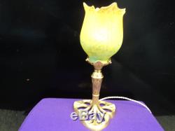 Lampe Pied Bronze Tulipe Daum Pate De Verre Art Deco/nouveau Era Muller Galle
