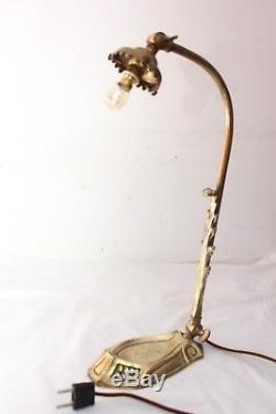 Lampe art déco bronze pour tulipe pâte de verre daum muller schneider lustre n°2