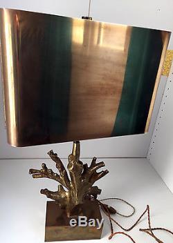 Lampe bronze d'époque décor arbre
