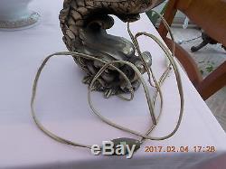 Lampe bronze pied de lampe serpent de mer chinois art déco vintage