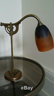 Lampe de bureau, art nouveau -art déco, 1900 -pâte de verre, Daum Nancy -bronze